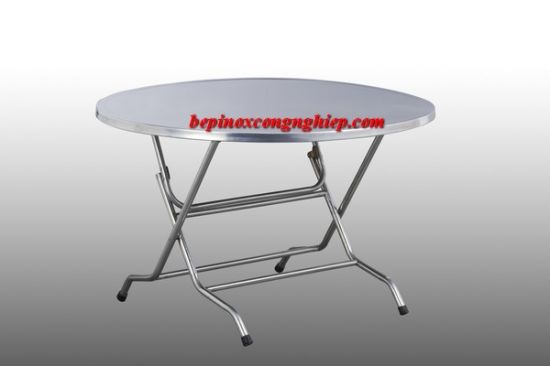BÀN INOX TRÒN GẤP DÙNG CHO NHÀ ĂN