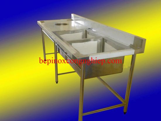 Chậu rủa đôi có lỗ xả rác