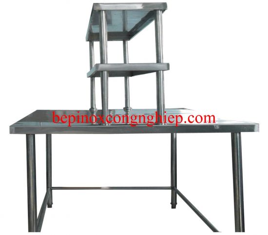 Bàn inox có 2 tầng giá để gia vị